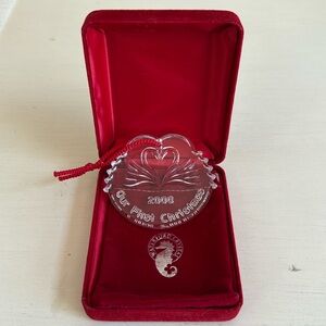 Our First Christmas 2000 Ornament with Red Bag & Box